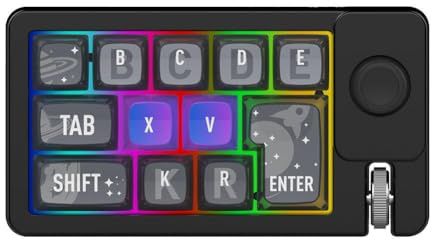 Rechargeable RGB Mechanical Gaming Keyboard, Bluetooth/Wired/USB-C Tri-Mode Joystick, Programmable Hot-Swappable Macro & with
