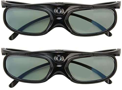 HEEPDD DLP Link 3D Glasses, Active Shutter Technology, Rechargeable Portable 3D Glasses for Projectors with 144Hz Refresh Rate, Perfect for Movie Nights and Gaming