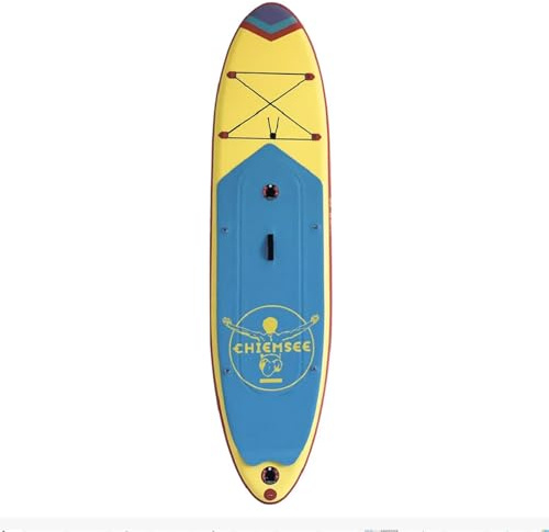 Happy People Chiemsee Stand Up Paddle Set 325 cm – SUP Board aufblasbar Komplettset mit Paddel, Pumpe & Rucksack – Doppelkammer Drop Stitch, bis 150 kg – stabiles Allround SUP für Anfänger