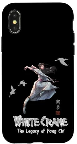 Hülle für iPhone X/XS White Crane//Das Vermächtnis von Fang Chi//Design im Manga-Stil
