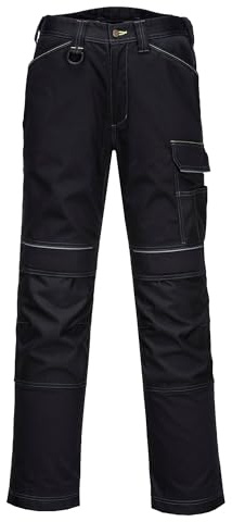Portwest T601BKR33 Urban Work Trousers, 33, Black