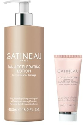 GATINEAU Tan Accelerating Lotion 400ml + Collagene Expert Ceramide Face Cream 15ml