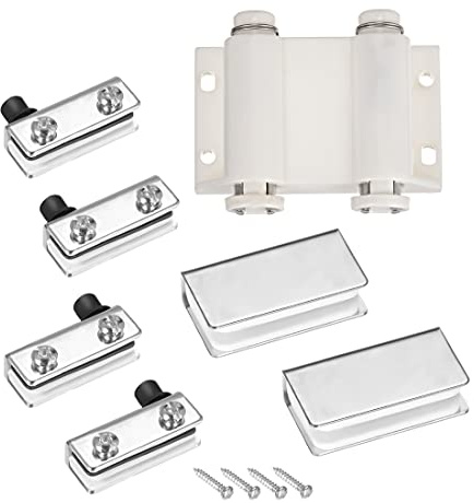 sourcing map 5-6mm für Glas Tür Doppel Magnetisch Fangen Riegel Verschlüsse ABS mit Klemme Set