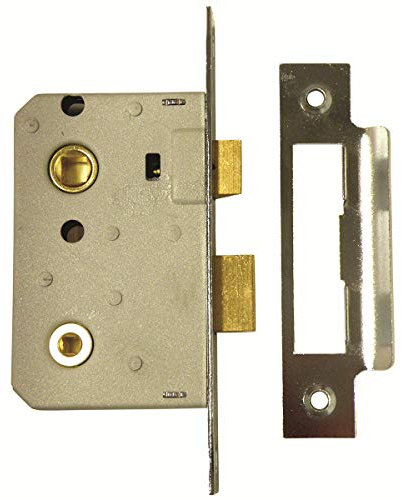 ERA 343 Mortice Bathroom Lock 77mm Polished Brass