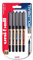 Eye Broad UB-150-10 Tintenroller, 1 mm Spitze, sortierte Tinte, 5 Stück (2 x Schwarz, 2 x Blau und 1 x Rot)