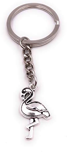 H-Customs Flamingo Vogel Tier Silber Schlüsselanhänger Anhänger