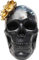 Kare Design Deko Objekt Flower Skull, Helloween deko, Accessoire, Deko Wohnzimmer, Accessoire, Dekofigur, Schwarz, 22,3x24x17,1cm