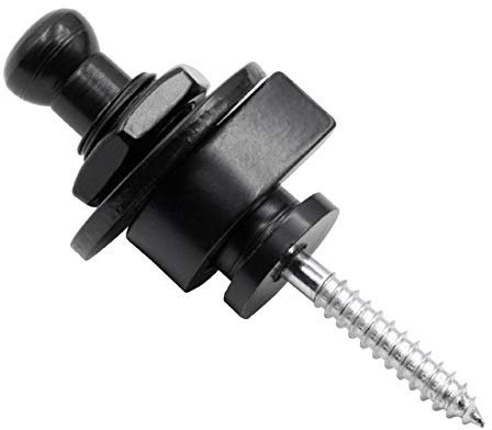 vhbw Security Lock Gurtknopf Pin für Gitarrengurt, Gurt für Gitarre, Konzertgitarre, Westerngitarre, Bass-, E-Gitarren, schwarz