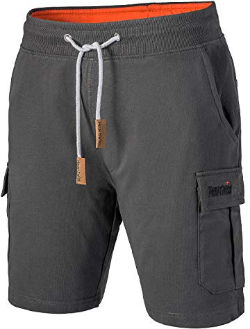 Mount Swiss Herren Cargo Shorts mit 6 Taschen & Klett- BZW. Reiß-Verschluss I Freizeit Hose Herren kurz in Anthrazit, Schwarz, Stahlgrau, Blaugrau Größe S - 8XL