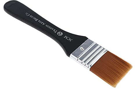 Hellery Plat Artiste Brosse Pinceau Brosses pour Peinture à l'huile de Couleur Aquarelle - Largeur 3cm
