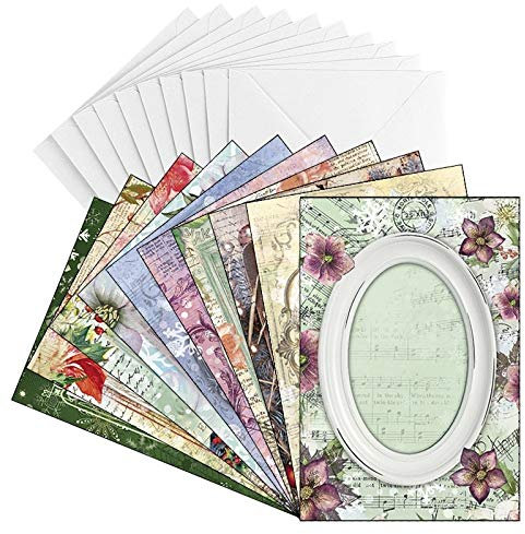 Ideen mit Herz Grußkarten, Rahmen, Winter/Weihnachten, B6, 250g/m², 10 versch. Designs, inkl. Umschläge, 10 Stück