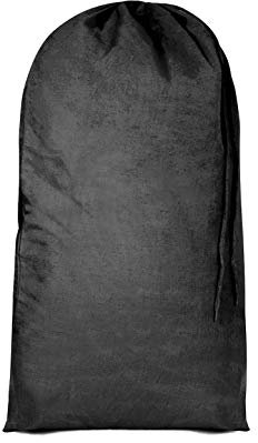Bronta Mill Plain Natural 100% Cotton Drawstring Stuff Bags | Eco Friendly Storage Pouch | Black - XL - 75cm x 50cm