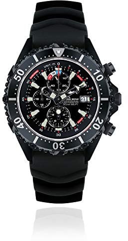 CHRIS BENZ DEPTHMETER Chronograph 300M Black Edition Taucheruhr mit schwarzem Kautschukband CB-C300-LE-KBSS