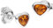 Ohrstecker - Miniherz - Silber 925/000 - Bernstein