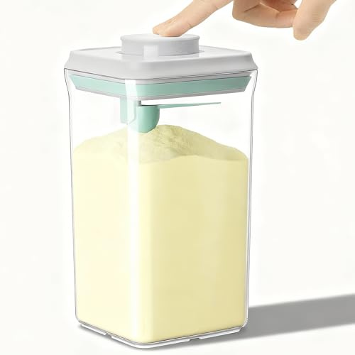 Cozey Daily Formula Container Formula Dispenser Airtight Food Storage Containers One Button Handy 900g / 2.0qt Milk Powder for Cereal Flour Pasta Snack Rice Sugar (1, 2000, Milliliters)