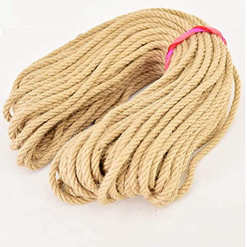 HHYHOME 50mRope Hemp Rope,Multifunctional Solid Braid Sisal Rope for Craft,for Crafts/Climbing/Anchor/Hammock/Nautical/Cat Scratching Post/Tug of War/Decorate,12mm