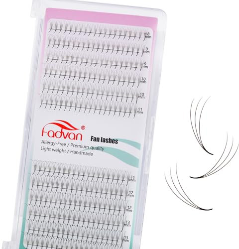 Pre Made Fans Lashes 3D Pointy Base Premade Eyelash Extension 0.07mm C Curl 8-14mm Mixed Length Volume Russian Lash FADVAN(3D-0.07C-MIX)