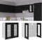MOONAIRY Hängeglasschrank Küche, Küchenschrank, Schrank Mit Glastüren, Küchenhängeschränke, Wandvitrine Hängend, Schwarz 60x31x60 cm Spanplatte