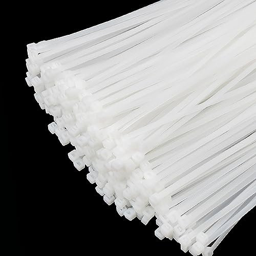 XINGO Confezione da 1000 Bianco Fascette di Qualità per Uso Industriale, 300 mm x 4,8mm, Fascette in Plastica Regolabili Multiuso per Uso Interno ed Esterno