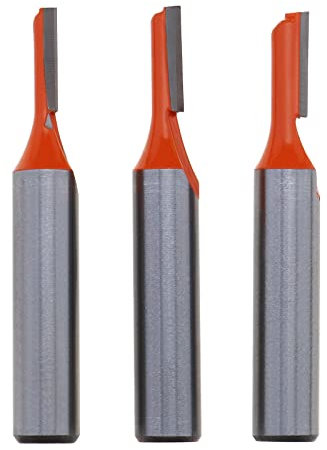 YINETTECH 3 Stück 8 Mm Schaft Nutfräser Set Fräser Gerade Einzelflöte Bit Kohlenstoffstahl Holzfräser Holzbearbeitung Fräswerkzeuge Schnittdurchmesser 3 Mm / 4 Mm / 5 Mm