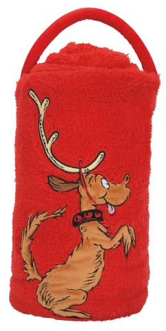 Department 56 Snowpinions Snow Throw The Grinch Rentier Max superweiche Fleecedecke, 114 x 152 cm, Mehrfarbig