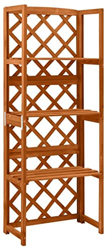 Spalier mit Ablagen, XIAOGUANG Rankgitter, Rankhilfe Gurken, Spalier, Kletterhilfe Für Pflanzen, Strauchstütze, Pflanzgitter, 55x30x140 cm Massivholz Tanne
