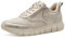 Tamaris COMFORT Damen Sneaker flach aus Leder mit Reißverschluss, Gold (Cloudy Gold), 41 EU