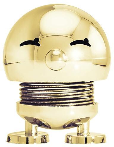 Hoptimist Bimble Wackelfigur & Glücksbringer, Skandinavische Deko Figuren für Wohnzimmer, Schreibtisch, Büro, Bürodeko & Lustige Kleine Geschenke, 4,5 x 5,8 x 6,6 cm, Small, Gold