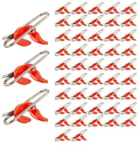 Folpus 50 Pieces Impact Fishing Bait Clips Hookbait Release Clips Fishing Snaps Sea Fishing Rig, Red
