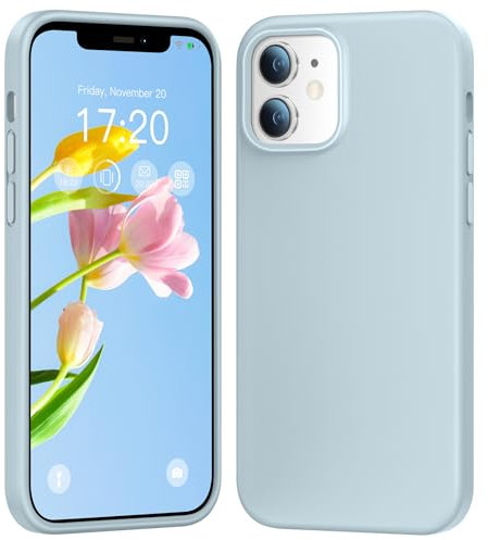 PuyaTeya Liquid Silikon handyhülle für iPhone 11 hülle, Hochwertiges Silikon, Ganzkörperschutz - 4 Schichten stoßfeste Handyhülle, kratzfestes weiches Mikrofaserfutter 6.1 Zoll (Azurblau)