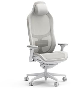 Fractal Design Refine Mesh Light Gaming Chair - iF Design Award 2025 - Ergonomic Office Desk Chair Functionality with 4D Adjustable Armrests, High-Back Support, Lumbar Cushion, and Breathable Mesh