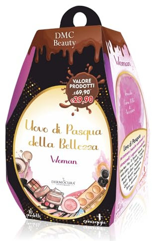 Dermocura Beauty-Osterei mit 11 Premium-Kosmetik-Überraschungen Make-Up, Top-Marken wie Garnier, Douglas, Rimmel enthalten. Oster-Beauty-Set 2025 Kosmetiktasche Schminke für Frauen und Mädchen (Frau)