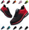 Zapatos de Seguridad para Hombre Ligero Zapatillas de Seguridad Mujer Transpirable y Antideslizante Calzado de Seguridad con Punta de Acero Comodo Botas de Seguridad Rojo EU 42