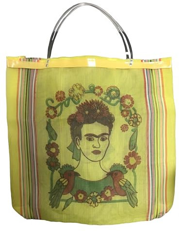 Frida Tasche, Gelb, Frida-Garten mit einer bezaubernden Blumenbordüre, idealer Partner für Ihre Einkäufe und Ausflüge am Strand, Maße: H 50 cm x L 46 cm, gelb