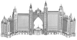 Metal Zone Atlantis Hotel 3D-Puzzle, Metall, 3D-Puzzle, für Erwachsene, Hotel in Dubai, Architektur, 3D-Metallpuzzle, für Erwachsene, 14,3 x 5,8 x 5,8 cm