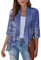 SCBFDI Giacca Donna, Cardigan Kimono da Donna Cardigan Floreale Con Maniche a 3/4 Spolverino Aperto Sul Avanti Volant Drappeggiato Elegante Coprispalle Estivo, Bolero Oro Donna