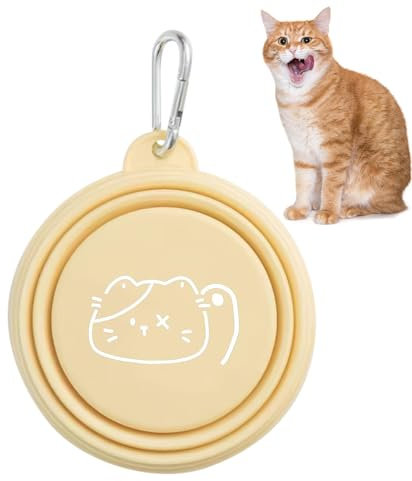 Rurunklee Gamelle Pliable pour Chien et Chat - Portable avec Mousqueton pour la Marche, le Camping