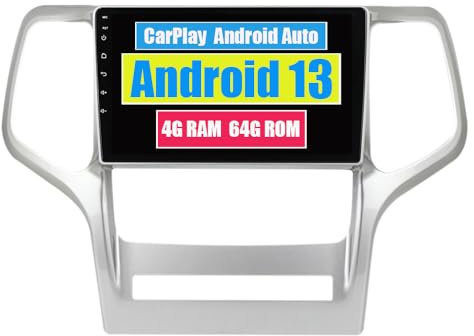 RoverOne Autoradio CarPlay Haupteinheit für Jeep Grand Cherokee WK2 2010 2011 2012 2013 Android Auto Touchscreen Sat Navi Bluetooth WiFi Radio Player