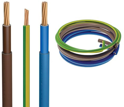 SHPELEC® 19 Strand Flexi-Tail 6181Y 6181Y - Cavo elettrico 6491X con messa a terra da 16 mm, 25 mm, 3 m, colore: Marrone/Blu
