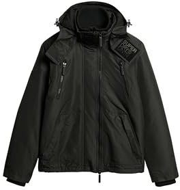 Superdry Herren Mountain Windjacke mit Kapuze Schwarz/Schwarz XL