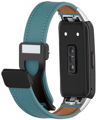 HYSDFFG Bracelet Magnétique en Cuir pour Huawei Band 6, Bracelet de Remplacement en Cuir Véritable avec Fermoir Magnétique Conçus Compatible avec Huawei Band 6 (H)