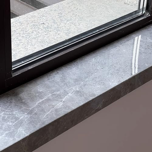 Appui de Fenetre Protecteur de Rebord de Fenêtre en Acrylique Gris, Rebord de Fenêtre Extérieur et Intérieur Imperméable, Panneau de Remplacement de Rebord Décoratif à Installation Facile(L160cm(63in)