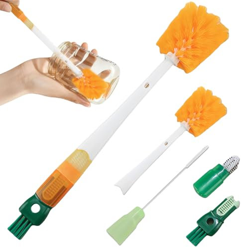 Spazzola Multifunzionale per Biberon e Bottiglie - Set di Pulizia per Tazza, Bollitore, Vaso e Vetro