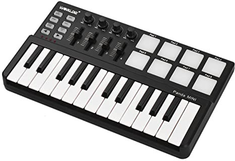 25 Anschlagdynamische Tasten, 8 Hintergrundbeleuchtete Triggerpads, 4 MIDI-Steuergruppen, Stromversorgung über USB-Bus, für Windows 10, Mac OSX