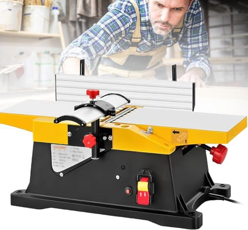 XCSCUK Woodworking Planer,Multifunctional Wood Cutting Machine,6 Inch Benchtop Jointer,for DIY Art Production, Wood Processing