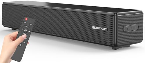 Soundbar Dolby Digital da 2.0 canali, altoparlante Home Theater Bluetooth con HDMI ARC, ottico, AUX per Smart TV, giochi, PC e proiettori, barra altoparlante compatto con audio surround 3D Home