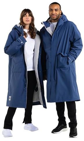 Red Original Slimline EVO Pro Unisex Waterproof Parka Jacket - Fleece Lined, Tailored Slim Fit, Hooded, 100% Recycled Fabric (Admiral Blue, M)
