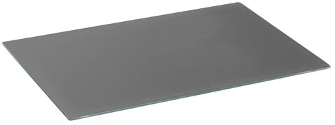 Harbour Housewares Glass Chopping Board - 50x40cm - Grey - Large Dining Place Mats Cutting Mat Worktop Saver for Kitchen Cooking, Baking, Vegetable Preparation