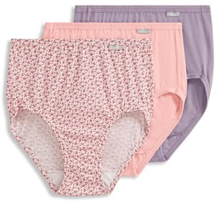 Jockey Women's Underwear Elance Brief - 3 Pack, Lilac Dreams/Floral Wish/Blushing Rose, 8 Plus