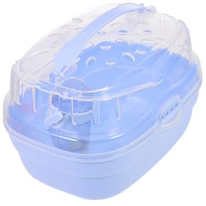 BAZEITFLOW Reisehamsterkäfig Tragbare Hamster Transportbox Outdoor Hamsterhaus Hamsterbehälter Hamstertransportbox Hamsterreisekäfig Kleintierkäfig Chinchilla Käfig Hamsterkäfig Klein Käfig